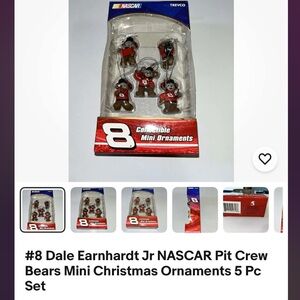 Nascar Red and Black Collectible Mini Ornaments Set